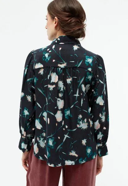 Givn Berlin Givn Berlin Bluse GBKASIA aus Cupro (Bemberg) mit Puffärmeln, Schwarz, – Produktbild 2 von 4