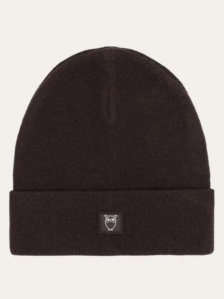 KnowledgeCotton Apparel KnowledgeCotton Apparel Mütze - LEAF Beanie organic wool - GOTS, Braun (chocolate-torte), – Produktbild 1 von 3