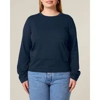YTWOO YTWOO Basic Damen Langarmshirt aus 100% Biobaumwolle, Navyblau, – Produktbild 1 von 1
