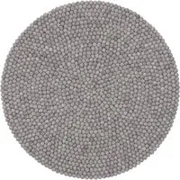 myfelt myfelt Filzkugelteppich rund, 100% Schurwolle, Grau meliert (carl), – Produktbild 1 von 1