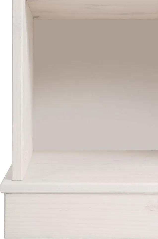 OTTO home Standregal Indra Bücherregal mit 5 Fächern und einer dekorativen Fräsung, aus Massivholz, 4 Einlegeböden, dekorative Fräsung, Weiß, – Produktbild 5 von 5
