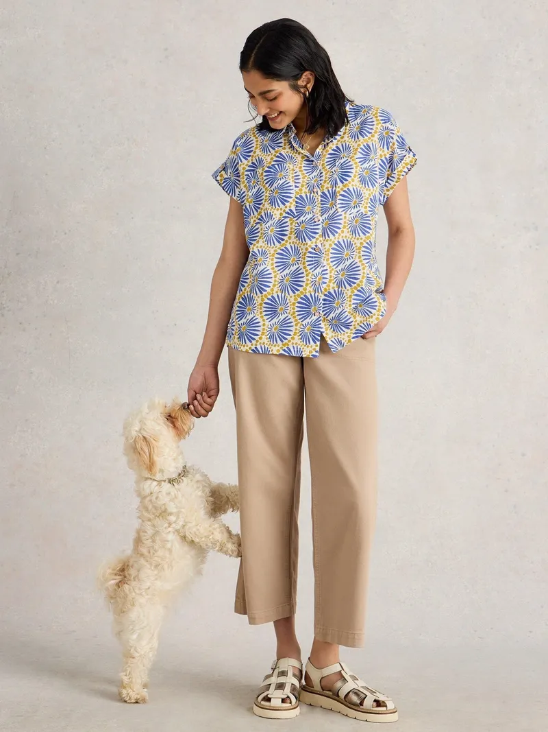 White Stuff Bluse Ellie aus Bio-Baumwolle - 34, Blau print, – Produktbild 1 von 4