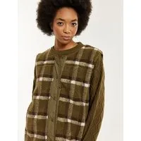 KnowledgeCotton Apparel KnowledgeCotton Apparel Teddy Check Crew Neck Vest – Produktbild 1 von 1