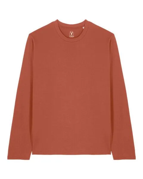 YTWOO YTWOO Basic Unisex Langarmshirt aus 100% Biobaumwolle, Herbstbraun, – Produktbild 1 von 3