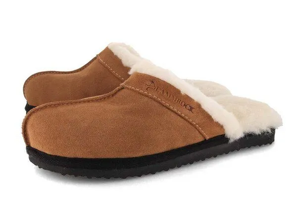 Lammbock Lammbock Lammfell Pantoffeln Woolson Hausschuhe in Komfortweite, Braun, – Produktbild 1 von 3