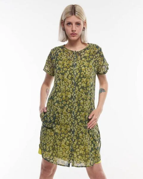 Alma & Lovis Alma & Lovis Print-Blusenkleid aus Bio-Baumwoll-Batist | Batist Gep Tunika, Mineral green (grün), – Produktbild 1 von 4