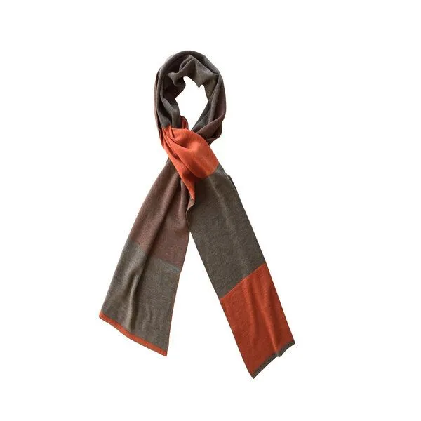 austriandesign.at austriandesign.at SchlaufenSchal aus extrafeiner Merinowolle, Natur/orange, – Produktbild 1 von 3
