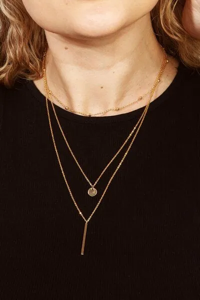 ELEKTROPULLI Grafische Layering Kette von Elektropulli, Gold, – Produktbild 2 von 2