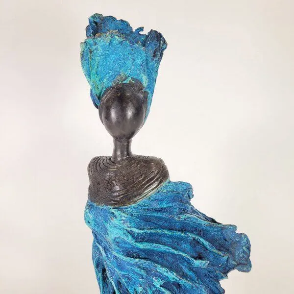 Moogoo Creative Africa Moogoo Creative Africa Bronze-Skulptur "Femme du Sahel" by Patrice Balma Unikate 36-42cm – Produktbild 1 von 8
