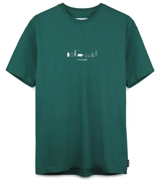 Gary Mash GARY MASH T-Shirt Let's go outdoor aus Bio-Baumwolle, Grün, – Produktbild 1 von 4