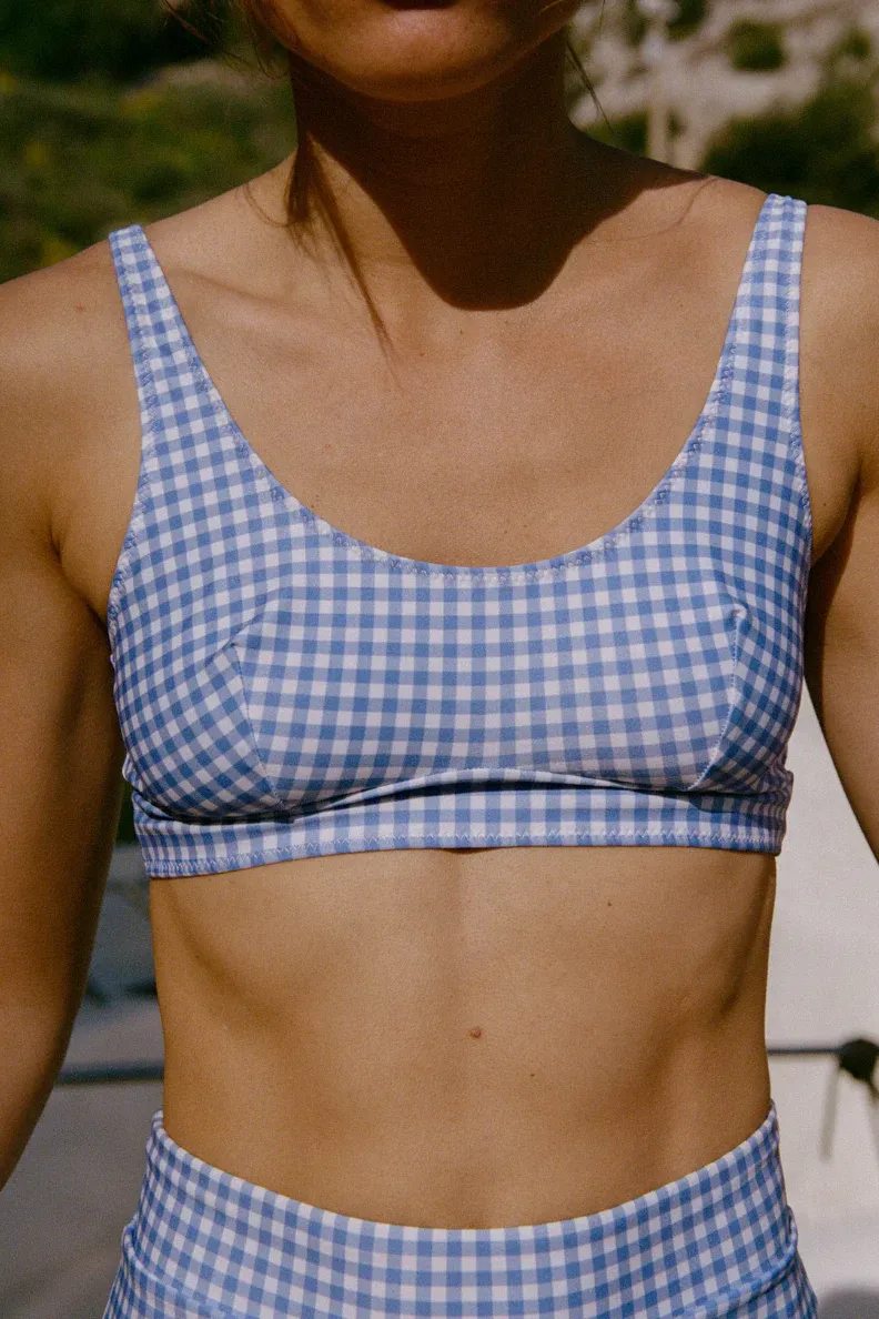 Nénés Nénés Damen vegan Bikinioberteil Mini Me Adult Blau Vichy Print, Blau, – Produktbild 2 von 2