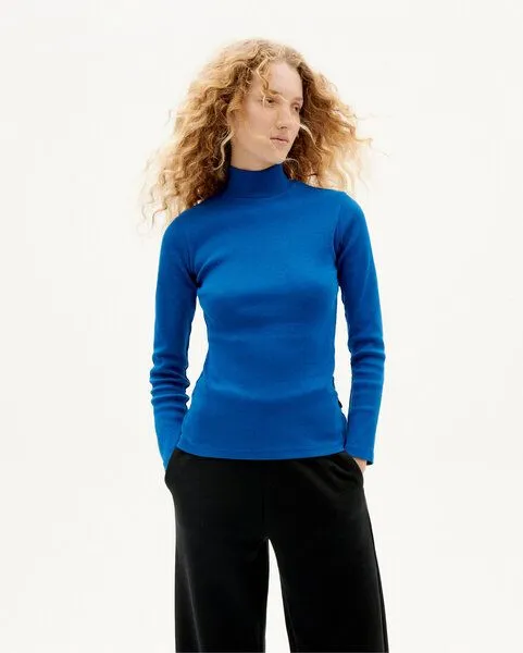 thinking mu thinking mu Langarmshirt - Rib Aine - aus Bio-Baumwolle, Blau (klein blue), – Produktbild 1 von 4