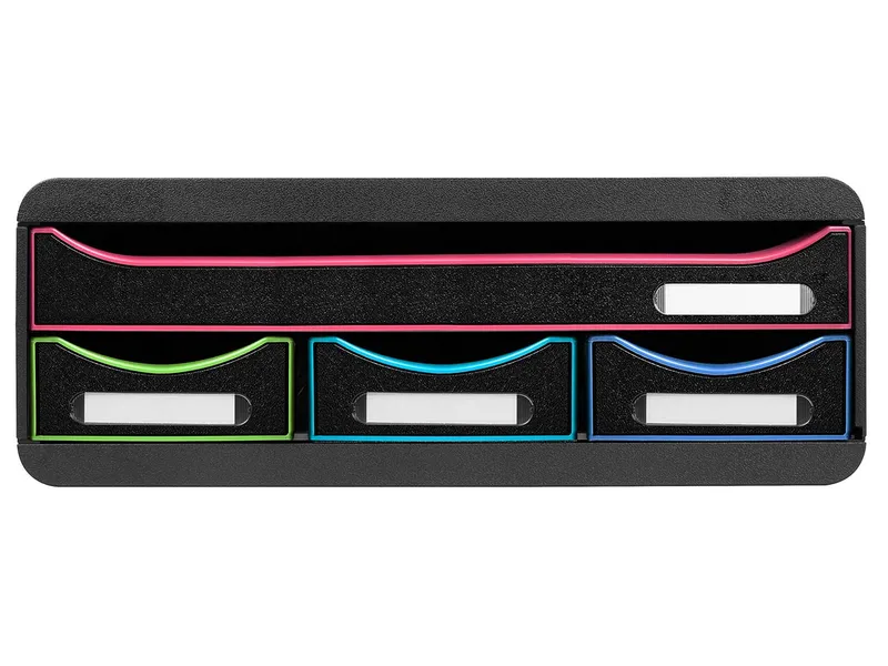 Exacompta Exacompta Schubladenbox Toolbox "Black Office" DIN A4+, 4 Schubladen, schwarz/harlekin – Produktbild 1 von 1