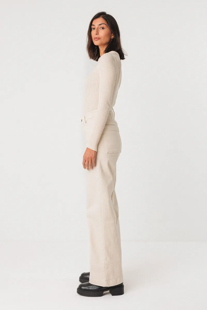 SKFK SKFK Damen vegan Hose Ainhize Beige, Beige, – Produktbild 4 von 4