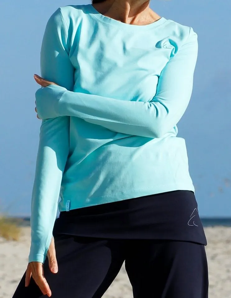 ESPARTO ESPARTO Yogashirt Langarmshirt Vicitra Ärmel mt Daumenloch, Grün, – Produktbild 2 von 4