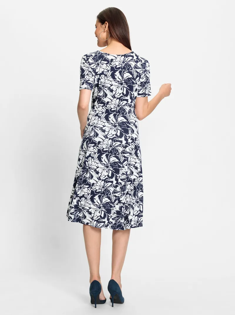 Witt Jerseykleid, Marine-ecru-bedruckt, – Produktbild 3 von 3