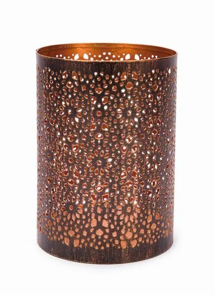 El Puente El Puente Teelichthalter "Flowers" | Fair Trade & Handmade aus Indien, Orange, – Produktbild 1 von 1