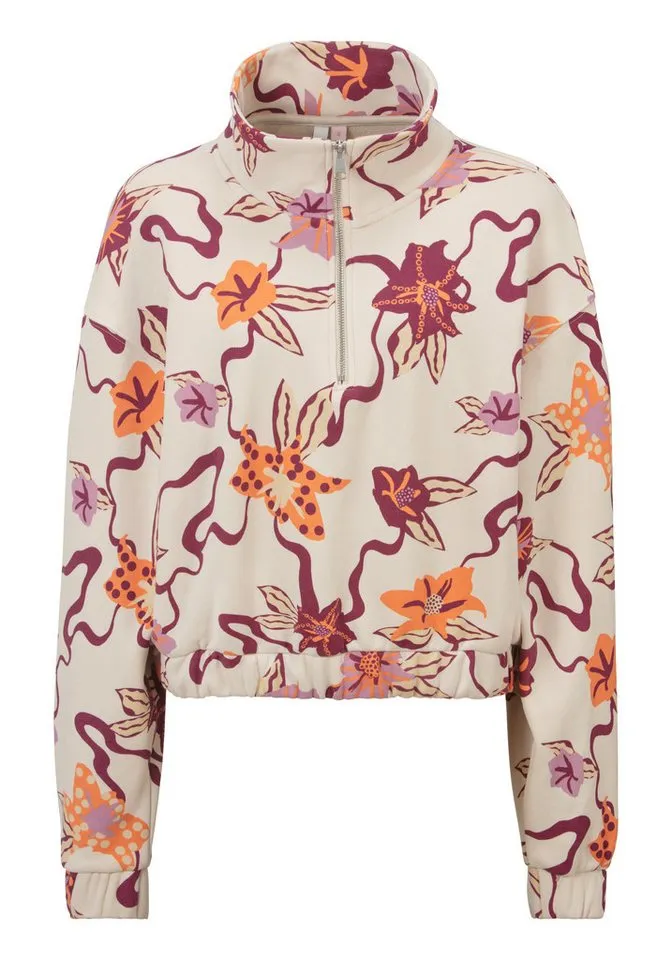 ragwear ragwear Sweatshirt IZZAR PRINT Stehkragen mit Reißverschluss im Troyer-Stil, Beige, – Produktbild 2 von 3