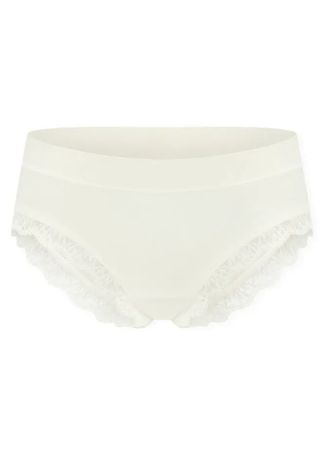 Schiesser Schiesser Brasilslip Unique Cotton feine Spitze an den Beinausschnittten, Weiß, – Produktbild 2 von 5
