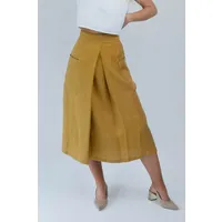 Amber Linen Amber Linen Damen vegan Wickelrock Senfgelb – Produktbild 1 von 1