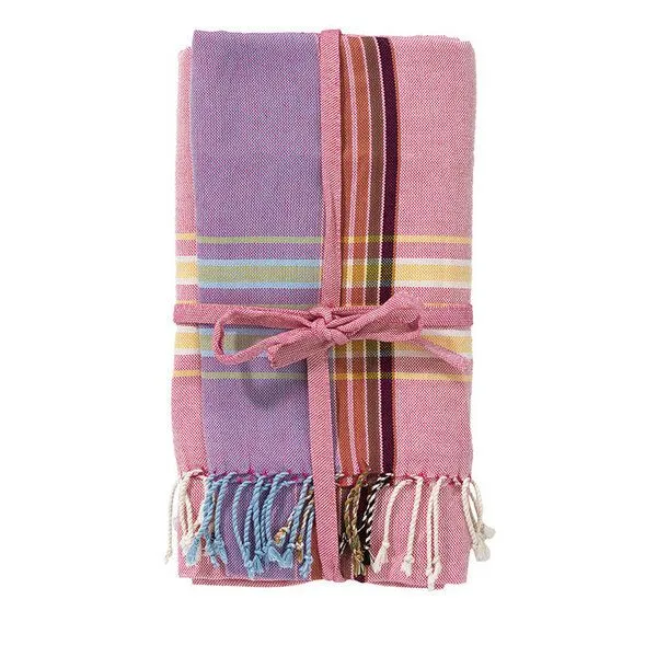 weltPartner weltPartner Baumwolltuch, Strandtuch, Sarong "Kikoi", Rosa, – Produktbild 1 von 3