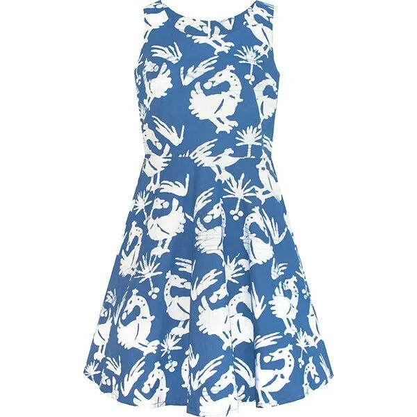 Global Mamas Global Mamas Bio Kleider - AVA - Roses/Pathways/Sankofa/Argyle, Blau, – Produktbild 1 von 3
