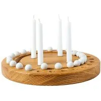 klotzaufklotz klotzaufklotz Adventskalender und Adventskranz mit Baumkerzen, Weiß, – Produktbild 1 von 2