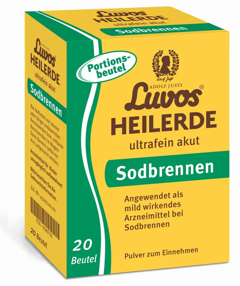 Heilerde-Gesellschaft Luvos Just Heilerde-Gesellschaft Luvos Just Luvos HEILERDE ultrafein akut Sodbrennen 20X6.5 g Pulver – Produktbild 1 von 1