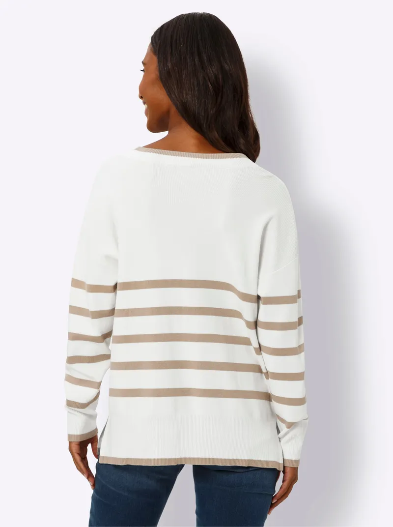 heine Streifenpullover sesam-ecru-geringelt, Sesam-ecru-geringelt, – Produktbild 1 von 2