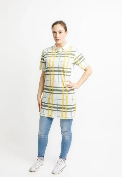TORLAND TORLAND Damen Polokleid PAIGER, Mehrfarbig (check jojoba), – Produktbild 3 von 4