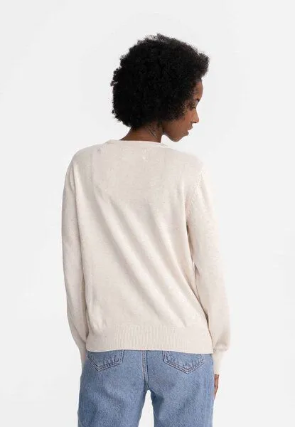 MELA MELA Feinstrick Pullover Dhana, Cream melange, – Produktbild 3 von 4