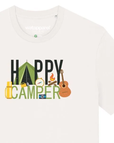 watapparel watapparel T-Shirt Unisex Happy Camper, Off white, – Produktbild 3 von 4