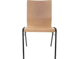 Besucherstuhl "A45" Buche lackiert, Gestell schwarz, Steg – Produktbild 1 von 1