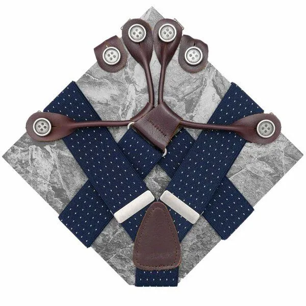 klYmp klYmp Hosenträger 'classic' gepunktet, Marineblau, – Produktbild 1 von 3