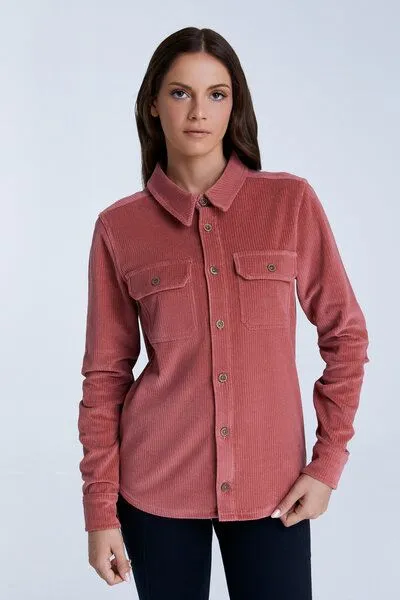 Leela Cotton Leela Cotton 9233-021 | Unisex Cordhemd, Schwarz, – Produktbild 3 von 6