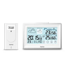 Hama Hama Wetterstation "Bahamas", mit Außensensor, Funk, Wecker, Raumklima, Weiß – Produktbild 1 von 1