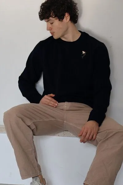 Kultgut Kultgut Biofair - Supersoft Sweatshirt - Pullover / Little Shark, Schwarz, – Produktbild 3 von 4