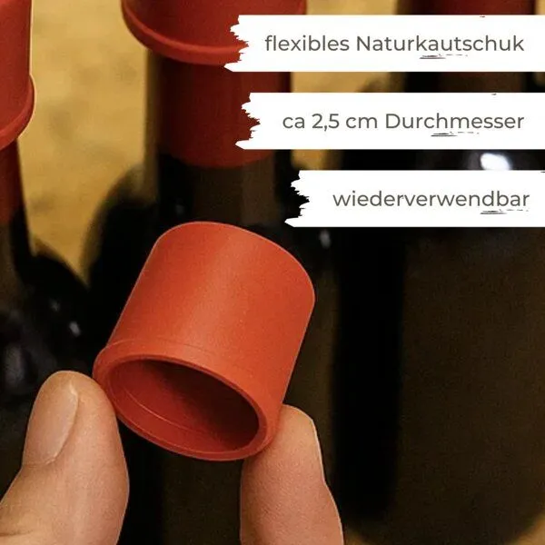 mikken mikken 20er Set rote Gummikappen aus Naturkautschuk, - Süßmostkappen – Größe 1 oder – Produktbild 3 von 3