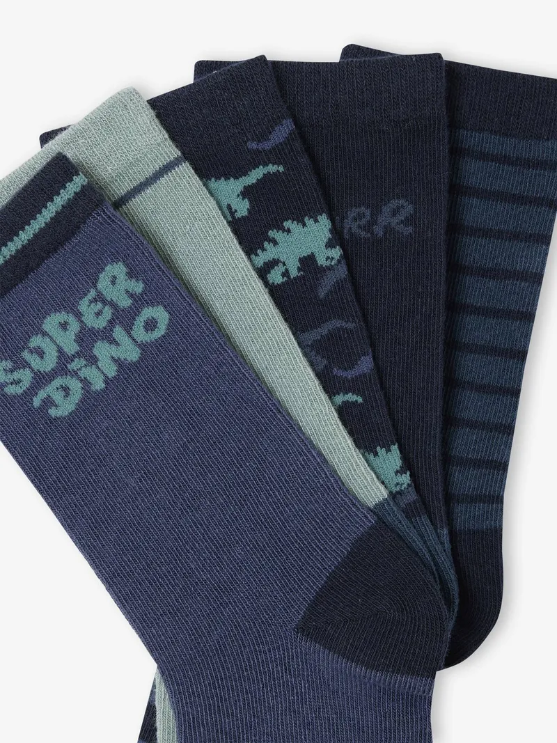 Vertbaudet 5er-Pack Socken SUPER DINO, Marine, – Produktbild 2 von 2