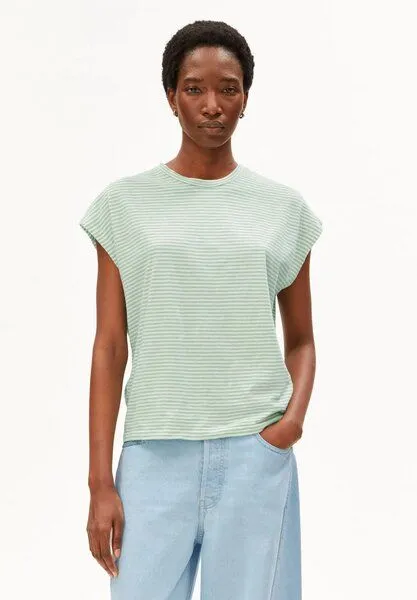 ARMEDANGELS ARMEDANGELS SLUB JERSEY STRIPE Damen T-Shirt aus Bio-Baumwolle, Oatmilk-foam, – Produktbild 1 von 2