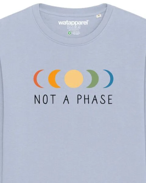 watapparel watapparel Sweatshirt Unisex Not a Phase, Serene blue, – Produktbild 3 von 4