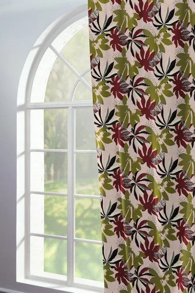 Nature by Adam Nature by Adam Vorhang aus 100% Bio-Baumwolle - Made in Germany - Jungle, Rosa, – Produktbild 4 von 7