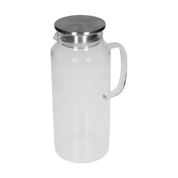 elasto elasto Glaskaraffe mit Sieb aus Edelstahl 1, 1,5 & 2 L - Glaskrug aus Borosilikatglas – Produktbild 1 von 4