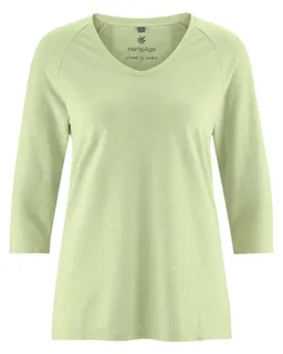 HempAge Hempage Damen vegan Raglan Shirt In Matcha Grün – Produktbild 1 von 1