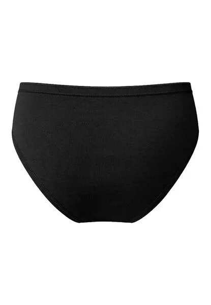 Haasis Bodywear Haasis Bodywear Damen Mini Slip m. Glanzgummi, 3er Pack, Bio Baumwolle, Schwarz, – Produktbild 4 von 4
