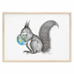 LIGARTI Kunstdruck »Eichhörnchen Welt« von LIGARTI | A4, A3 oder A2 | Wandbild | Poster | Kunst – Produktbild 1 von 1