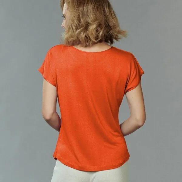 Kokon Zwo Kokon Zwo Basic Shirt mit überschnittenem Arm 43% Seide (peacesilk), 17% Leinen, Ocker, – Produktbild 3 von 3