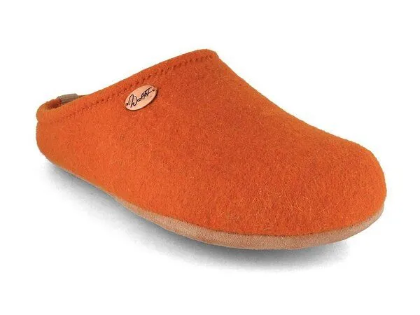 WoolFit WoolFit Barefoot Barfuß-Hausschuhe unisex Filz-Pantoffeln mit viel Zehenfreiheit, nachhaltig aus 100% Wolle, Orange, – Produktbild 2 von 6
