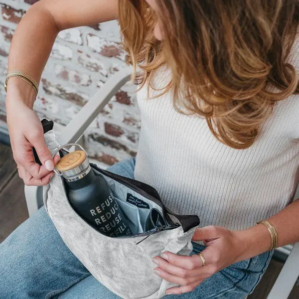 Airpaq Airpaq Moonbag Mini aus Lederimitat, Grau, – Produktbild 3 von 4
