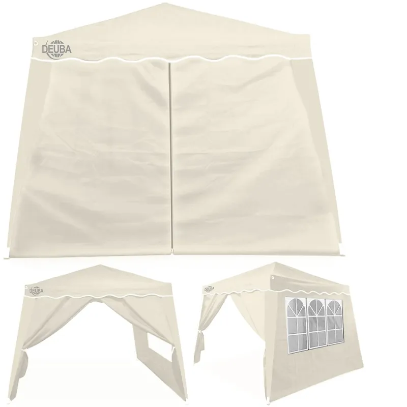 Casaria® Faltpavillon Capri Beige 3x3m inkl 2 Seitenwänden UV-Schutz 50+ – Produktbild 2 von 2
